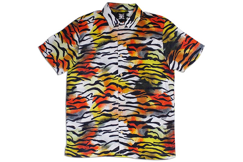 ED HARDY PRINTED CAMP S/S SHIRT (TIGER PRINT)