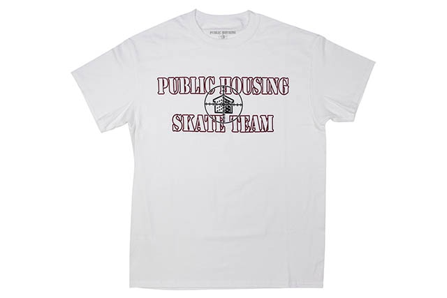 PUBLIC HOUSING SKATE TEAM LOGO T-SHIRT (WHITE)