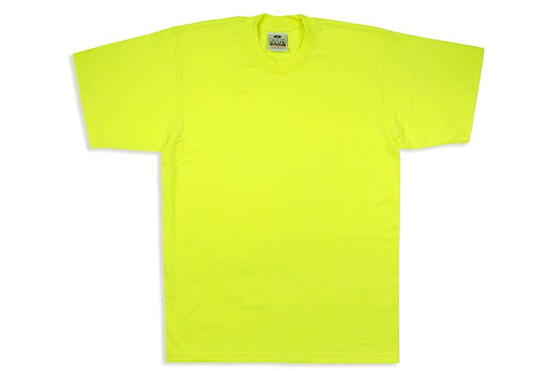 PRO CLUB HEAVYWEIGHT COTTON SHORT SLEEVE CREW NECK T-SHIRT (SAFETY