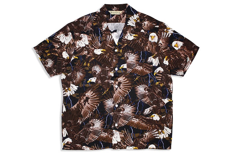 SCHOTT NYC HAWAIIAN SHIRT AMERICAN EAGLE (3195020/55:BROWN)