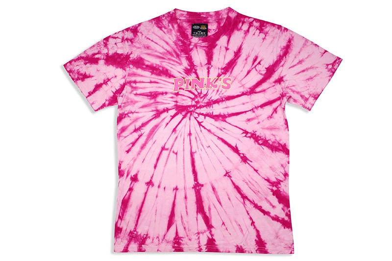 PETALS AND PEACOCKS PINK'S SAUCE TIE DYE TEE