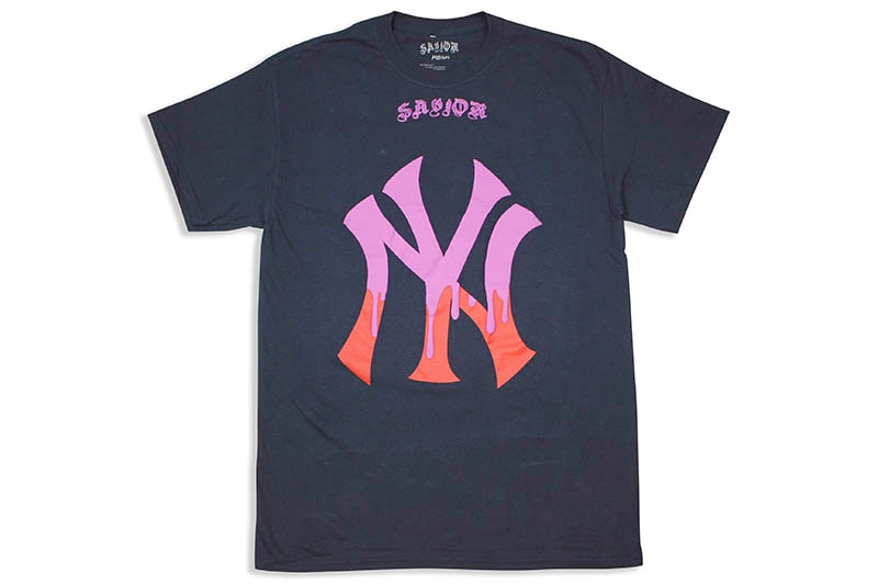 JAETIPS SAVIOR FLOWER YANKEE DRIP TEE (NAVY)