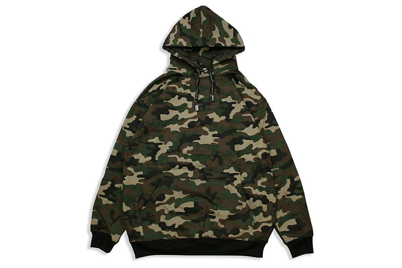 PRO CLUB HEAVYWEIGHT PULLOVER HOODIE (GREEN CAMO) 142