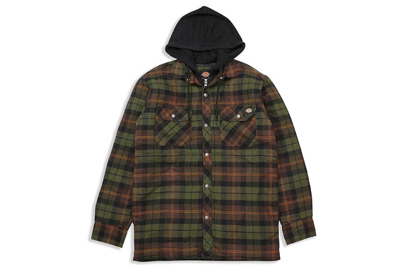 DICKIES RELAXED FIT ICON HOODED QUILTED SHIRT JACKET (TJ201/POC)