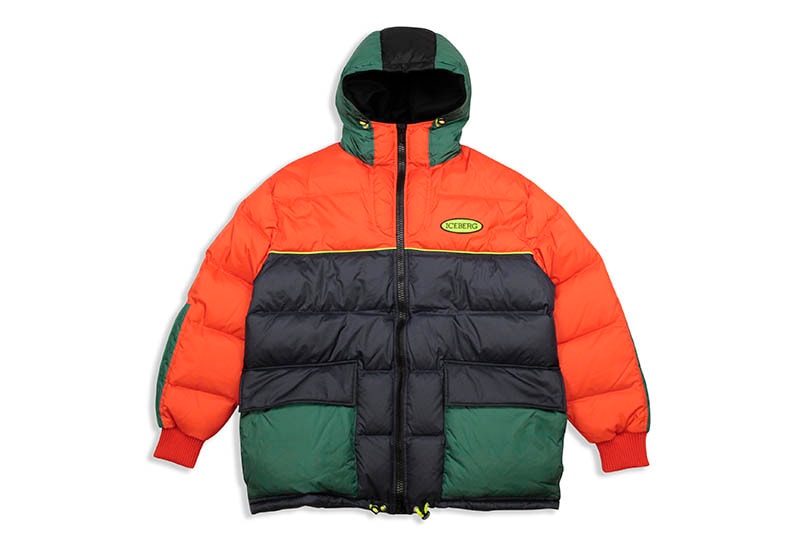 ICEBERG BADGE DOWN JACKET (RED/NAVY/GREEN)