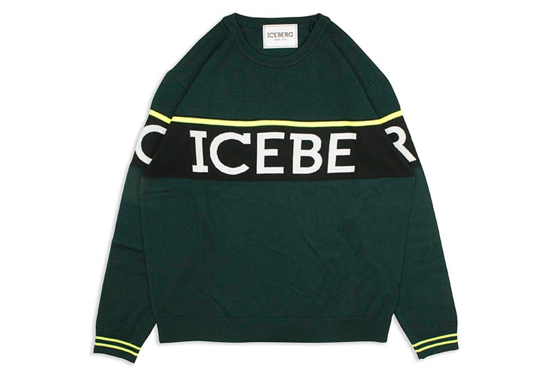 ICEBERG LARGE LOGO KNIT SWEATER (GREEN)