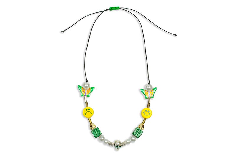SALUTE x EVAE MOB SMILEY NECKLACE (GREEN)
