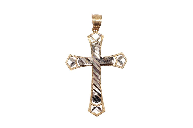 10K YELLOW GOLD CROSS PENDANT #4