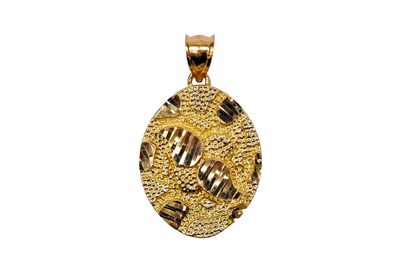 10K YELLOW GOLD PATTERN PENDANT #33