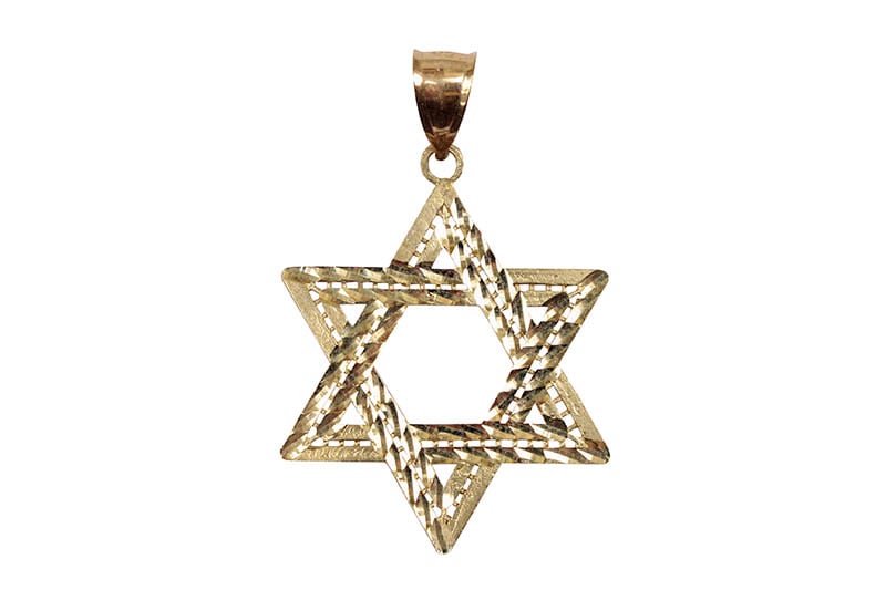 10K YELLOW GOLD HEXAGRAM PENDANT #49