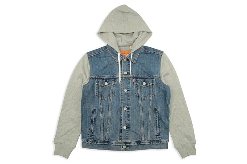 LEVI'S HYBRID HOODED TRUCKER JACKET (745130000:MEDIUM WASH)