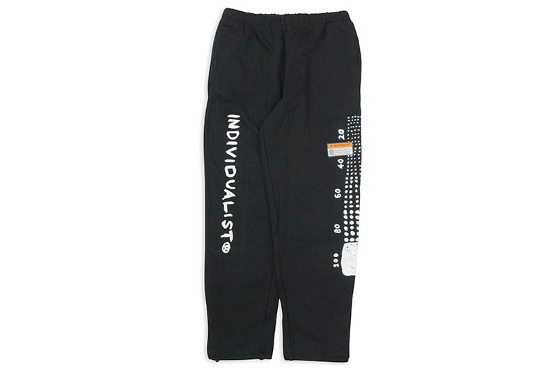 INDIVIDUALIST SKETCHED TEST BAR FLEECE PANT (BLACK)