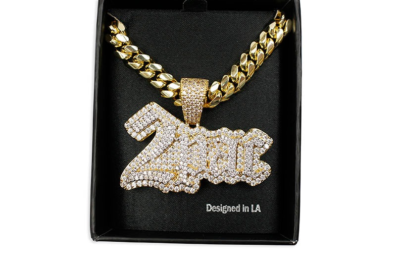 KING ICE X 2PAC - 2PAC LOGO NECKLACE-GROW AROUND