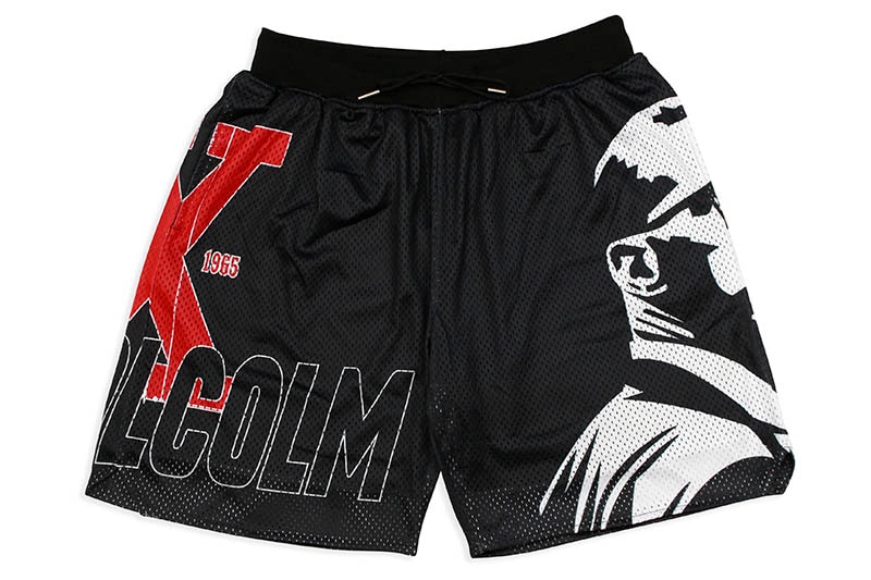 HEADGEAR CLASSICS MALCOLM X BASKETBALL SHORTS (HGC019-SHT-01:BLACK/RED)