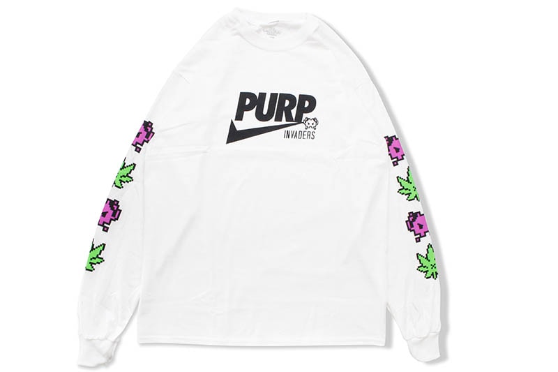 THE SMOKER'S CLUB PURPLE CHECK LONG SLEEVE TEE (WHITE)
