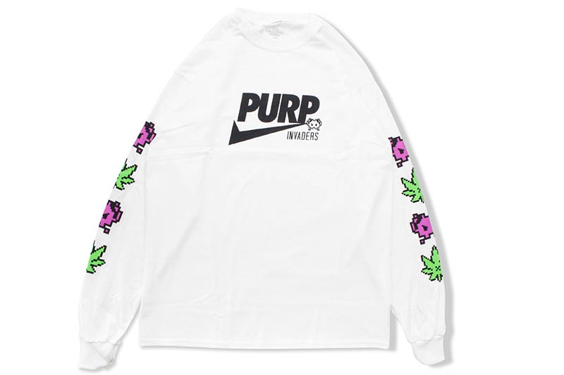 THE SMOKER'S CLUB PURPLE CHECK LONG SLEEVE TEE (WHITE