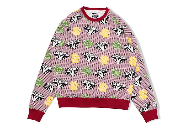 BILLIONAIRE BOYS CLUB DIAMOND DOLLAR CREW (811-7305:BLEACH WHITE)