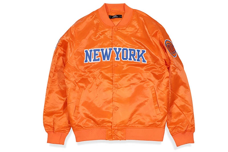 PRO STANDARD NEW YORK KNICKS WORDMARK SATIN JACKET (BNK652923:ORANGE)