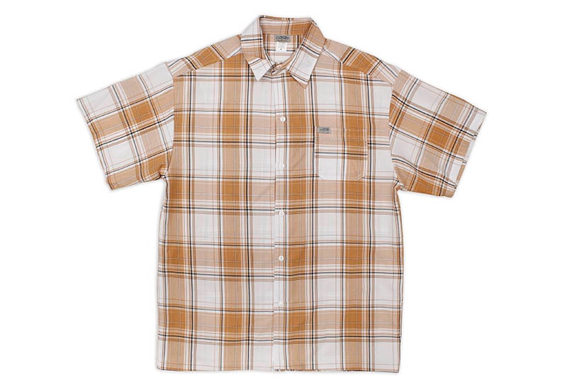 CALTOP PLAID SHORT SLEEVE SHIRT (#1000:WHITE/CAMEL)