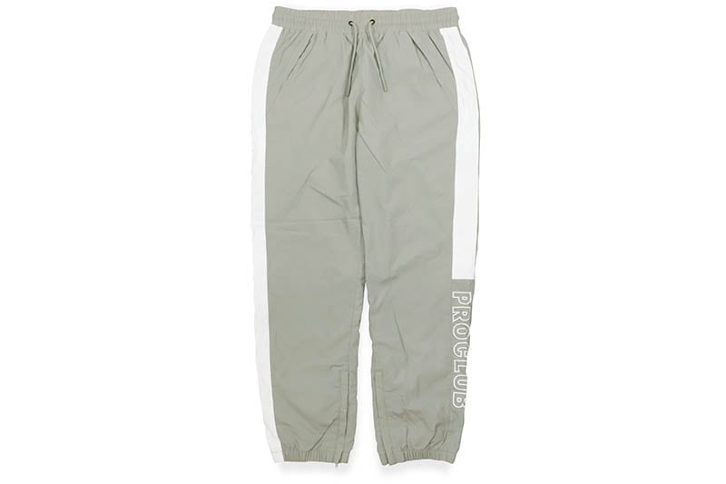 PRO CLUB FULL COURT WINDBREAKER PANTS (GRAY/WHITE) 03PC0503