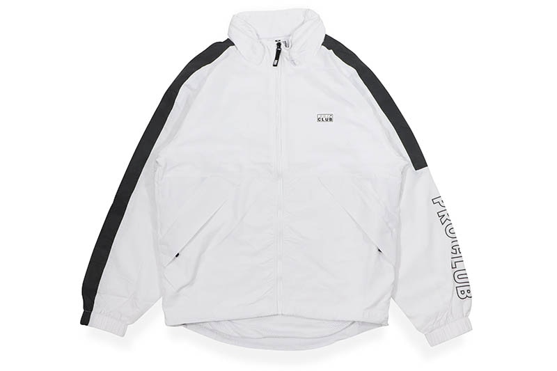 PRO CLUB FULL COURT WINDBREAKER JACKET (WHITE/BLACK) 03PC0303