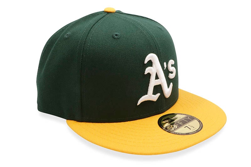 NEW ERA OAKLAND ATHLETICS ON-FIELD AUTHENTIC 59FIFTY FITTED CAP (DARK GREEN/GOLD VISOR) 11449354