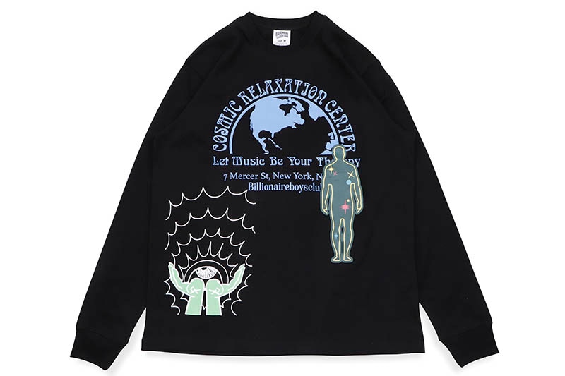 BILLIONAIRE BOYS CLUB COSMIC L/S T-SHIRT (811-8213:BLACK)