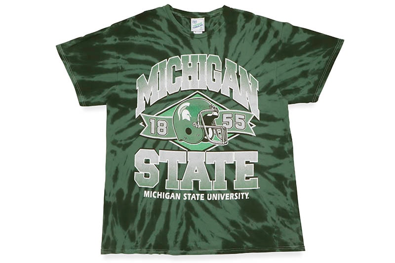 '47 MICHIGAN STATE SPARTANS VINTAGE TUBULAR S/S T-SHIRT (552905:FOREST TWISTER TIE-DYE)