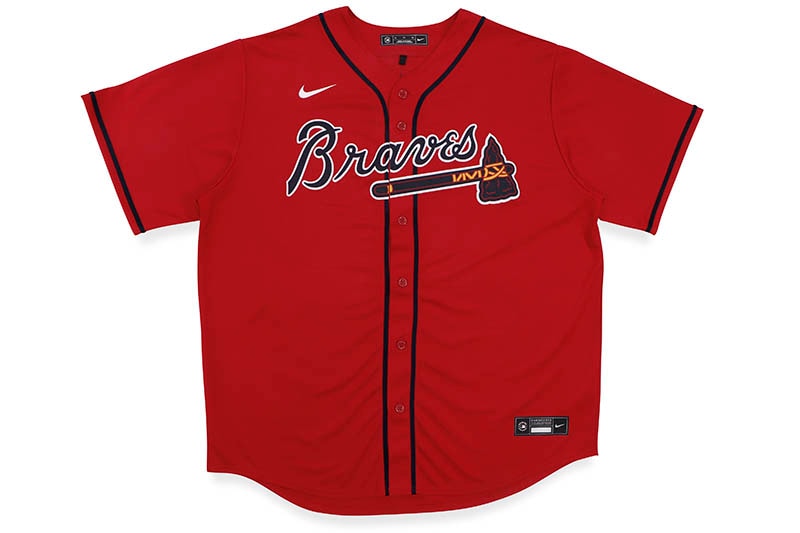 NIKE MLB ATLANTA BRAVES REPLICA BASEBALL JERSEY (T770-AWDB-AW-XVB:SCARLET)