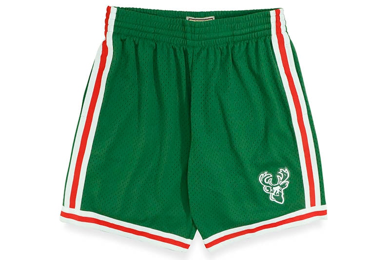 MITCHELL & NESS SWINGMAN SHORTS (MILWAUKEE BUCKS/ROAD/1971-72:GREEN) SMSHGS18240