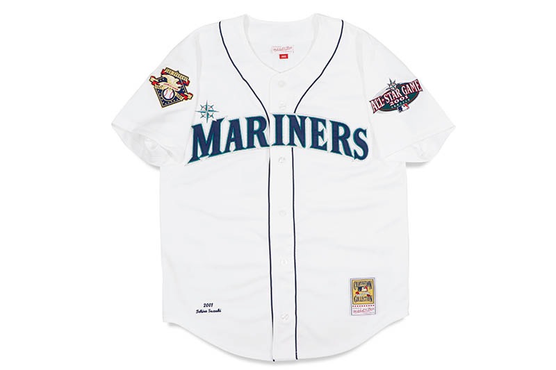 thumbnail image 2 of Majestic Ichiro Suzuki Seattle Mariners Men's Cooperstown Home Jersey - White W/ Team Patch 2 of 5