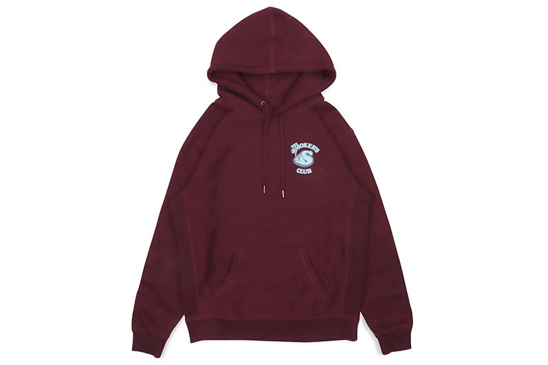 THE SMOKER'S CLUB LOGO HOODIE (MAROON/SKY)
