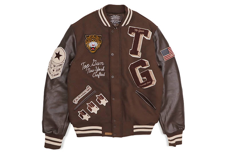 TOP GUN ��TIGER�� VARSITY JACKET (TGJ2231:BROWN)