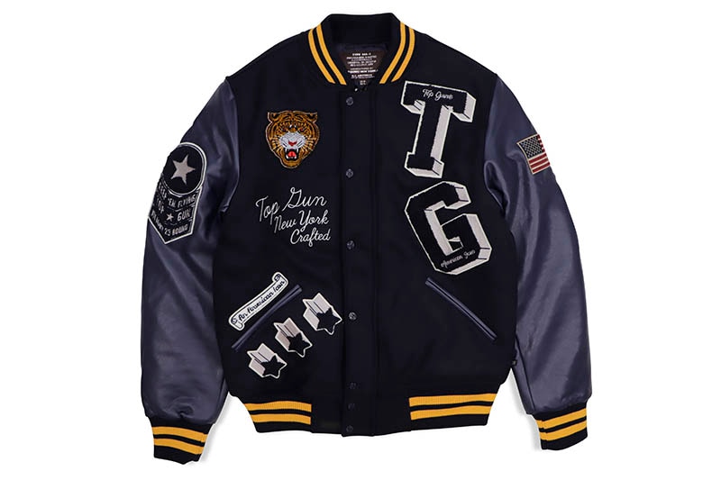 トップガンリーグブルドッグバーシティジャケットスタジャン黒ブラック