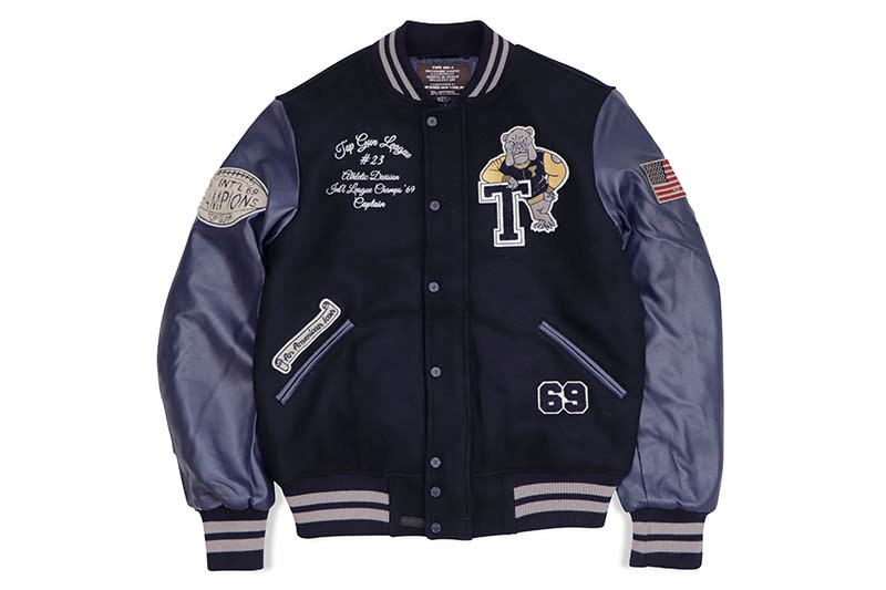 トップガンリーグ ブルドッグ バーシティジャケット スタジャン 黒