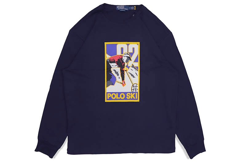 POLO RALPH LAUREN CLASSIC FIT POLO SKI JERSEY L/S T-SHIRT (710881755001:CRUISE NAVY)