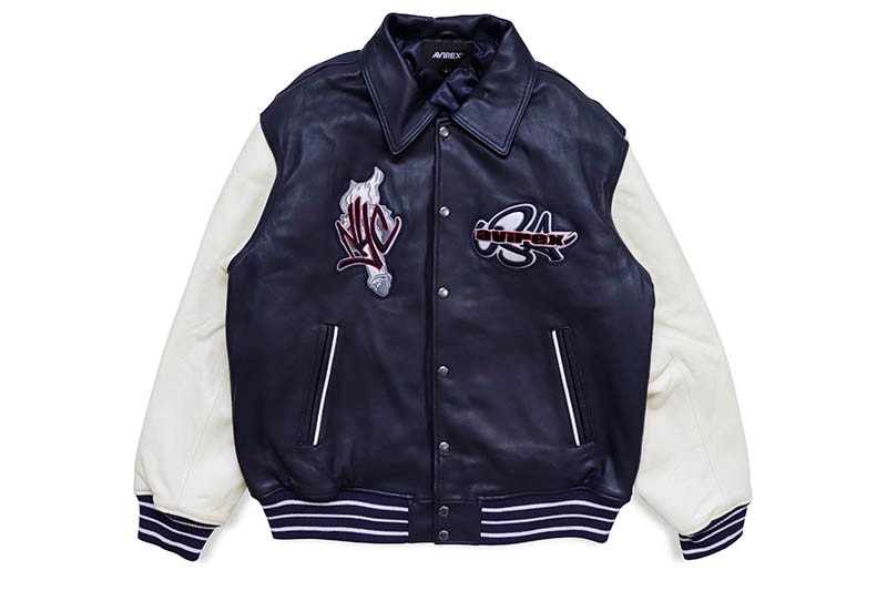 AVIREX NEW YORK VARSITY JACKET (6121044:NAVY)