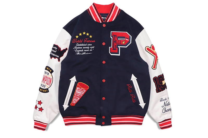 Pelle Pelle VARSITY JACKET (322-37474-NVY:NAVY)