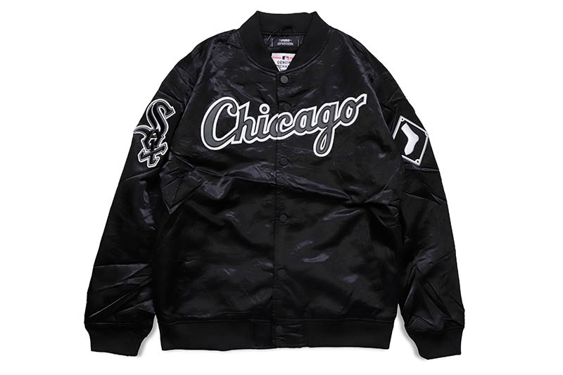 PRO STANDARD CHICAGO WHITE SOX WORDMARK SATIN JACKET (LCW632095:BLACK)