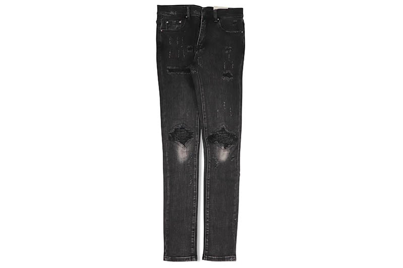 M.U.L. 希少‼️コーティングデニム黒m.u.l CLEL】3D Many Pocket Denim Cargo Pants / 3Dメニーポケット デニム