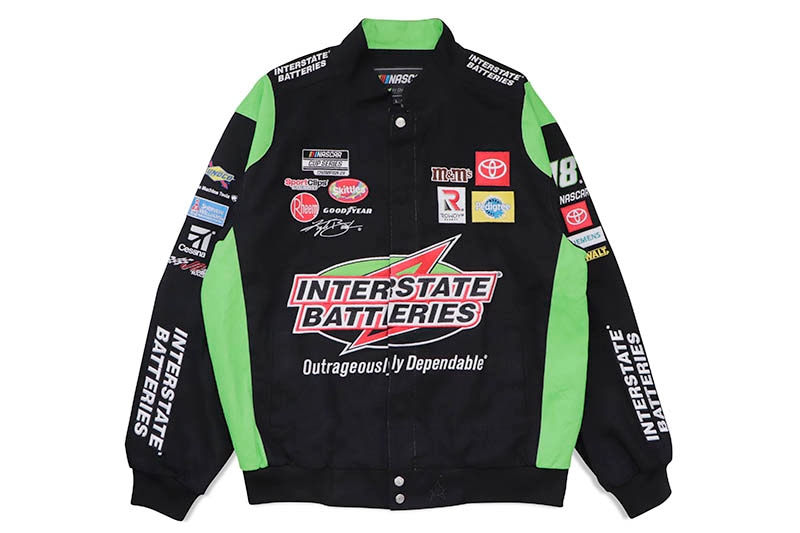 JH Design KYLE BUSCH INTERSTATE BATTERIES 2022 NASCAR TWILL JACKET (KYB303IB22:BLACK)