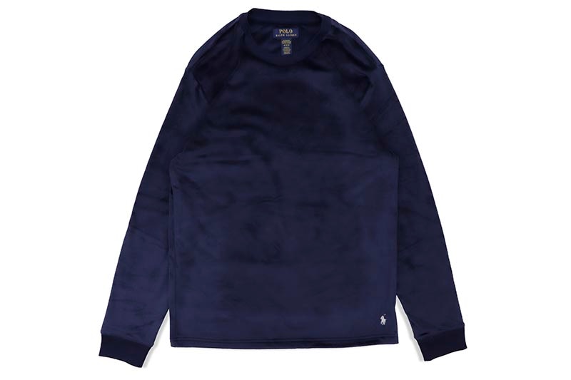 POLO RALPH LAUREN PLUSH VELOUR SLEEP SHIRT (PP32RL-MBQ:AVIATOR NAVY)