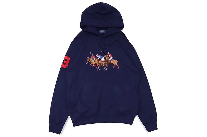 POLO RALPH LAUREN TRIPLE PONY GRAPHIC HOODIE (NAVY)