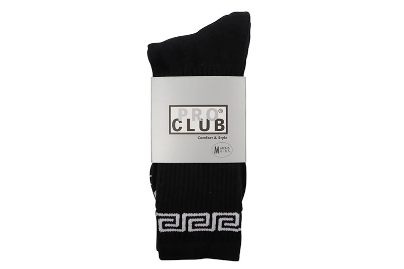 PRO CLUB PC LINK CREW SOCKS (BLACK/WHITE) 03PC0903