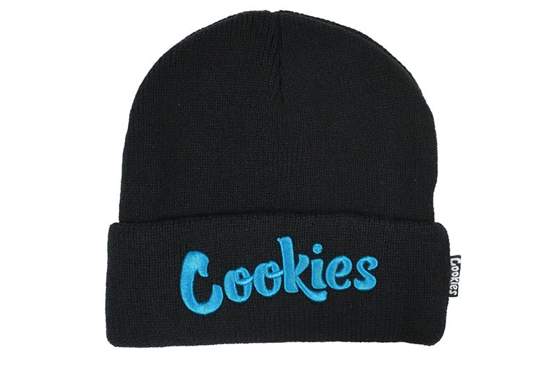 COOKIES ORIGINAL LOGO EMBROIDERED BEANIE (BLACK/BLUE) CM232XKB01