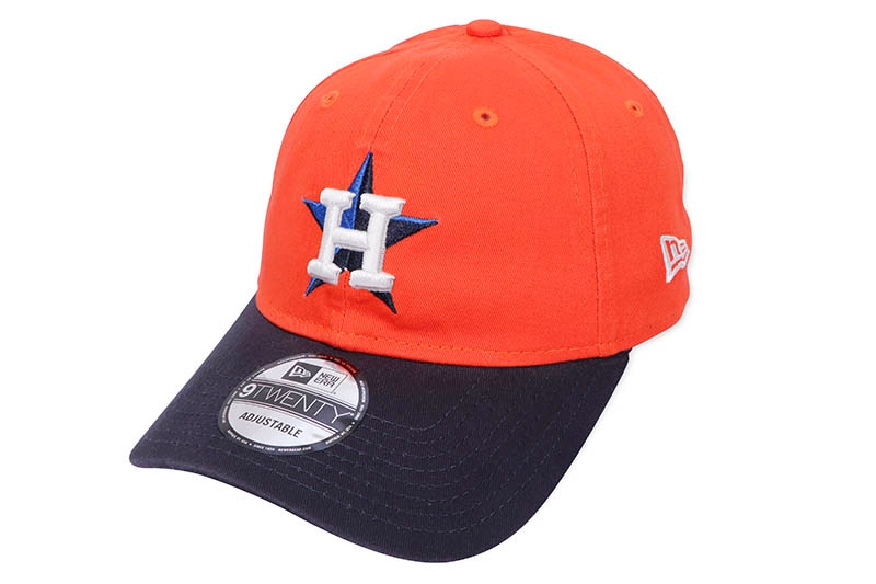 NEW ERA HOUSTON ASTROS 9TWENTY LEAGUE BASIC ADJUSTABLE CAP (ORANGE/NAVY VISOR)