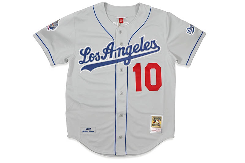MITCHELL & NESS AUTHENTIC JERSEY (LOS ANGELES DODGERS/ROAD/2002/HIDEO NOMO #10/CHARCOAL GREY) AJY15337