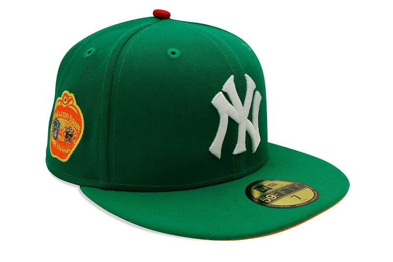 NEW ERA NEW YORK YANKEES 59FIFTY FITTED CAP (1977 ALL-STAR GAME CUSTOM SIDE PATCH MARIO CART YOSHI INSPIRED PACK/ORANGE UNDER VISOR/KELLY GREEN)