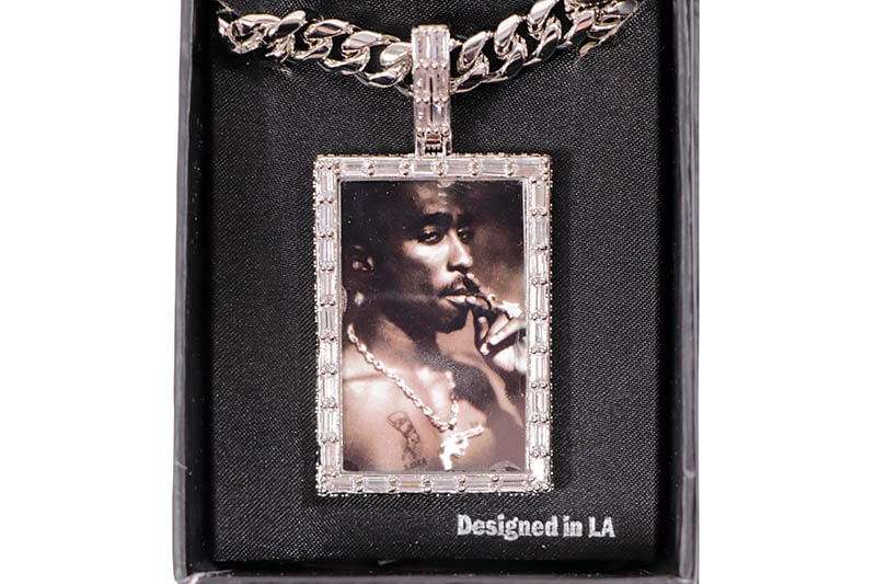 2PAC x KING ICE - SMOKE WEED EVERYDAY NECKLACE (NKX14374:WHITE GOLD)