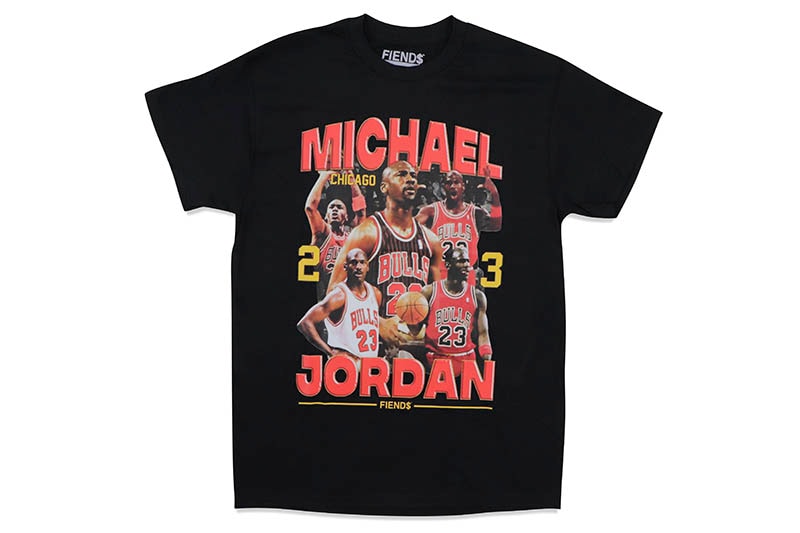 FIENDS MICHAEL JORDAN CHICAGO 23 T-SHIRT (MJ007:BLACK)